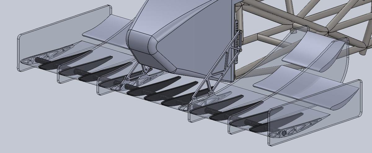 CAD of front wing internal ribs and mounting tabs