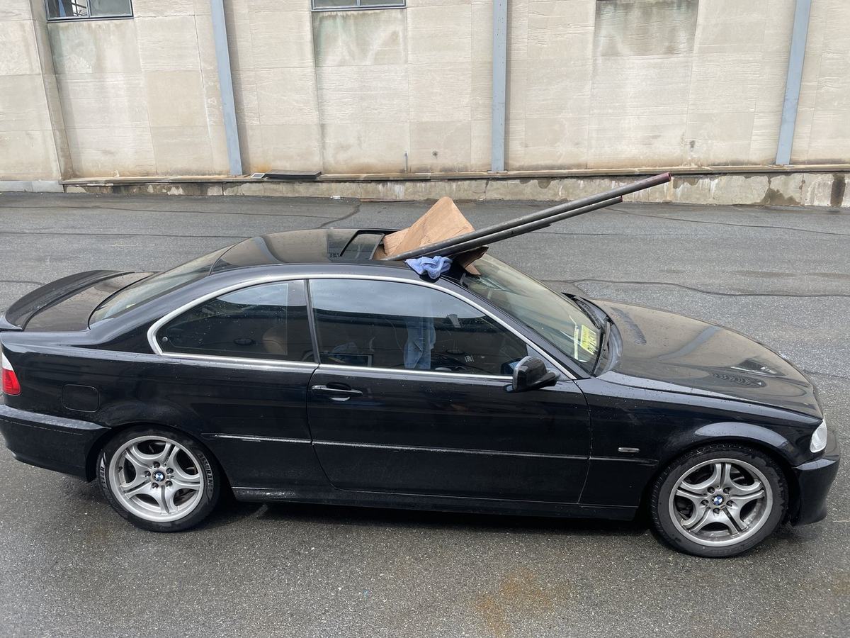 The BMW with the supplied DOM tubing before fabrication started