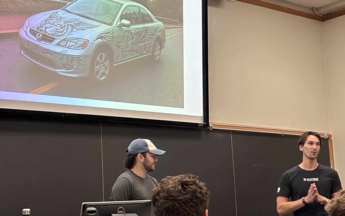 Presenting to club members at a meeting