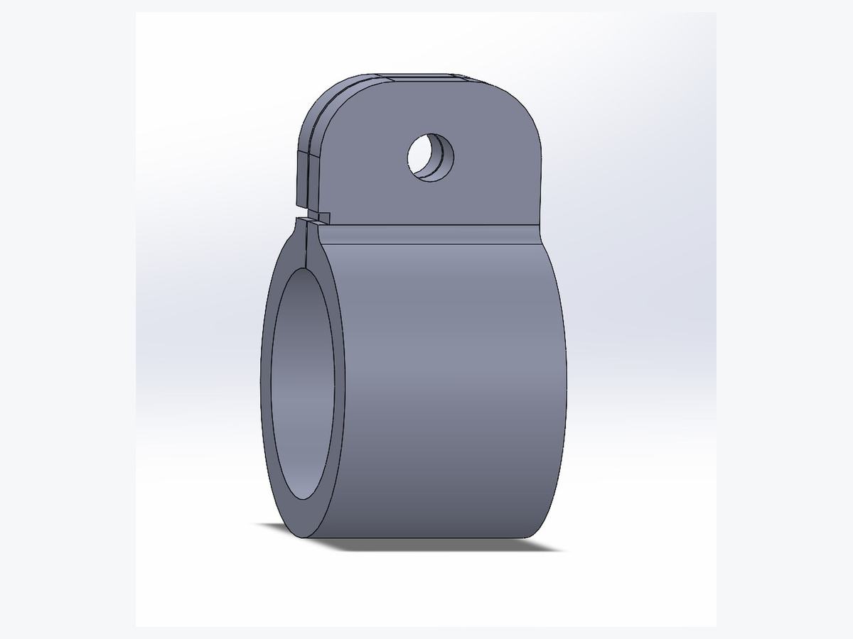 CAD render of the position locator clamp with reference notch