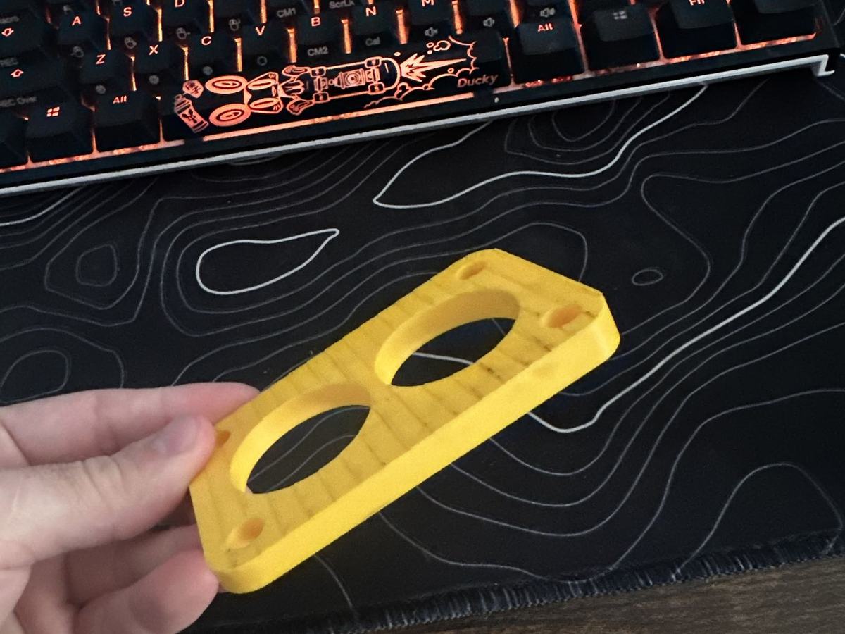 3D-printed reference part used to check fit before machining